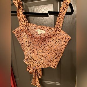 Vine and Love - large. Print sinch tank with tie